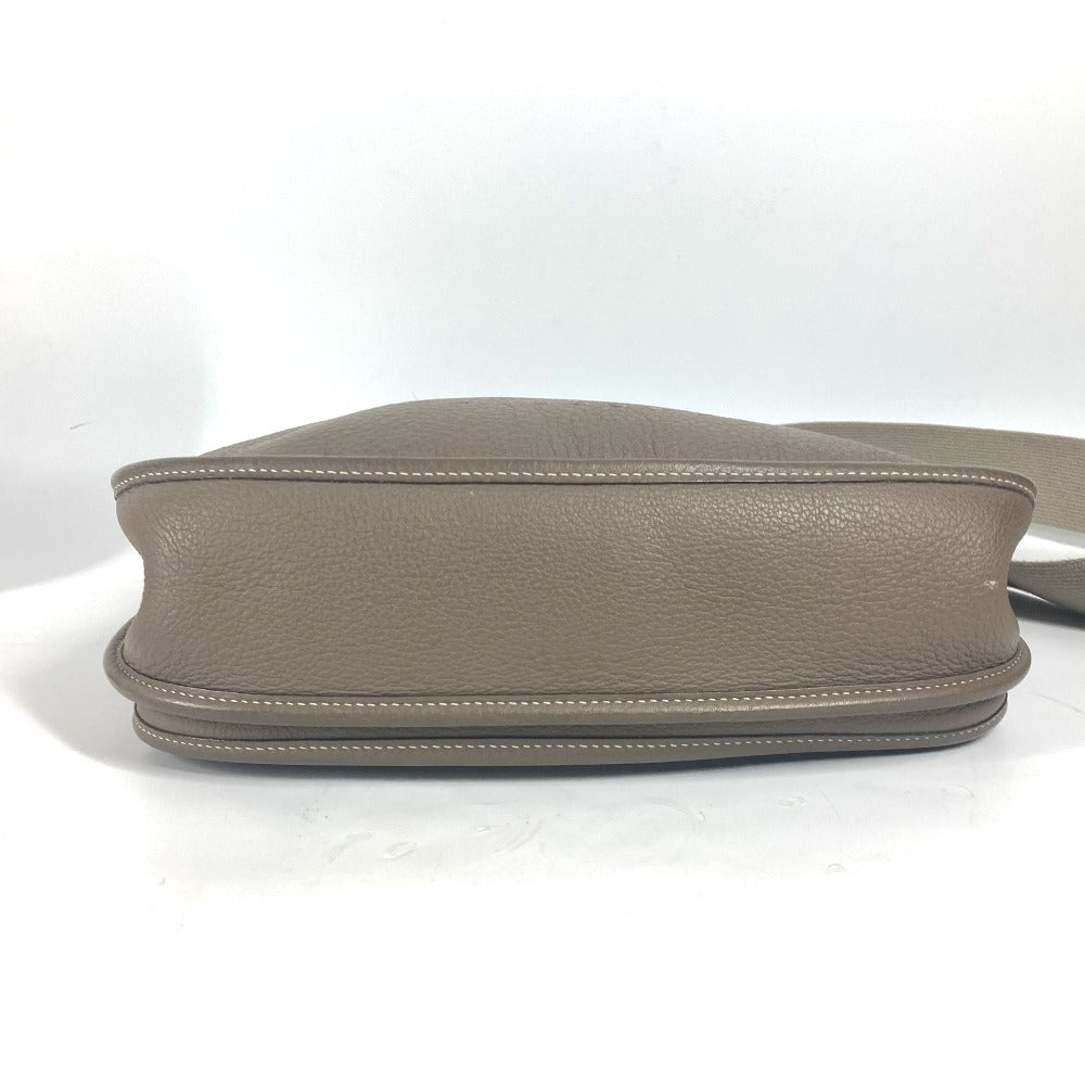 HERMES Shoulder Bag Taurillon Clemence gray Punching H logo Evelyn PM 2