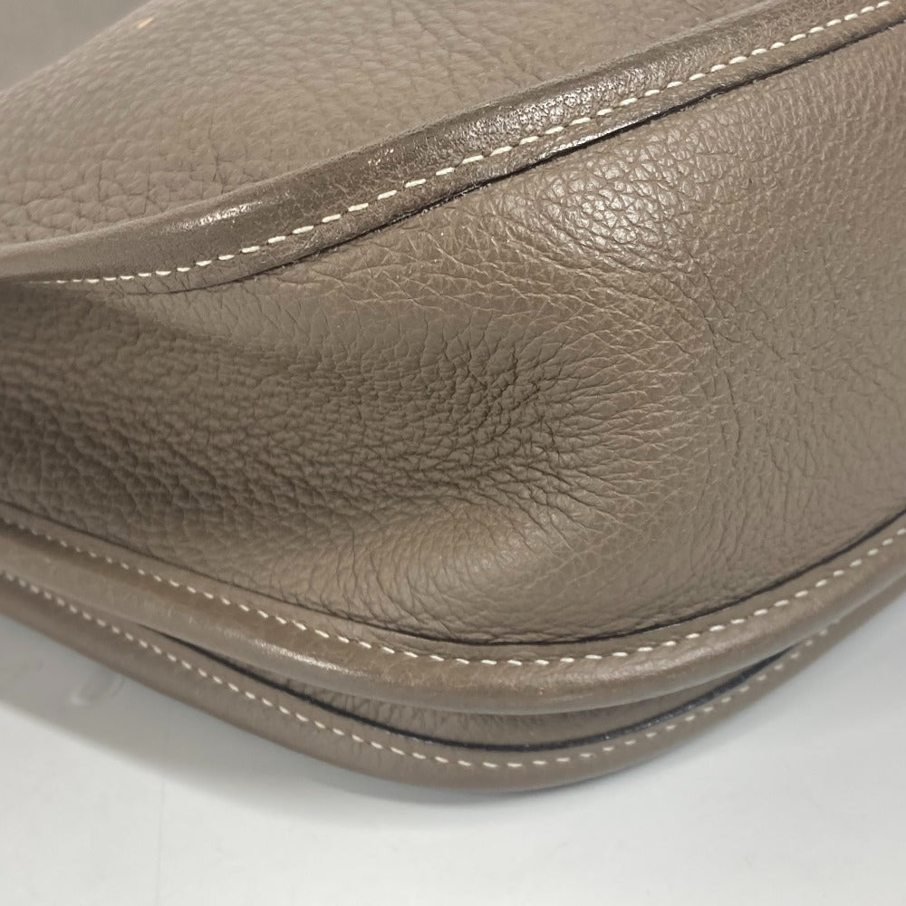 HERMES Shoulder Bag Taurillon Clemence gray Punching H logo Evelyn PM 2