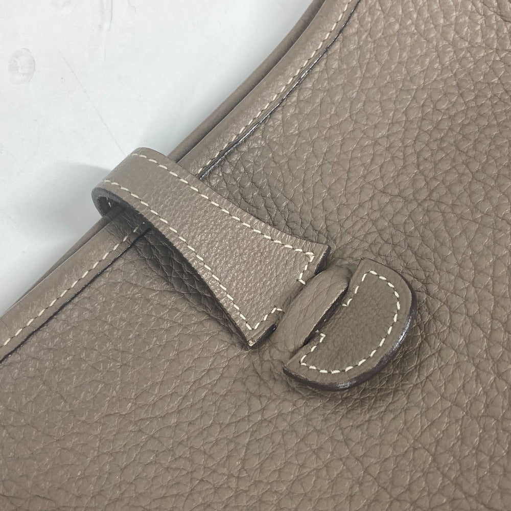 HERMES Shoulder Bag Taurillon Clemence gray Punching H logo Evelyn PM 2