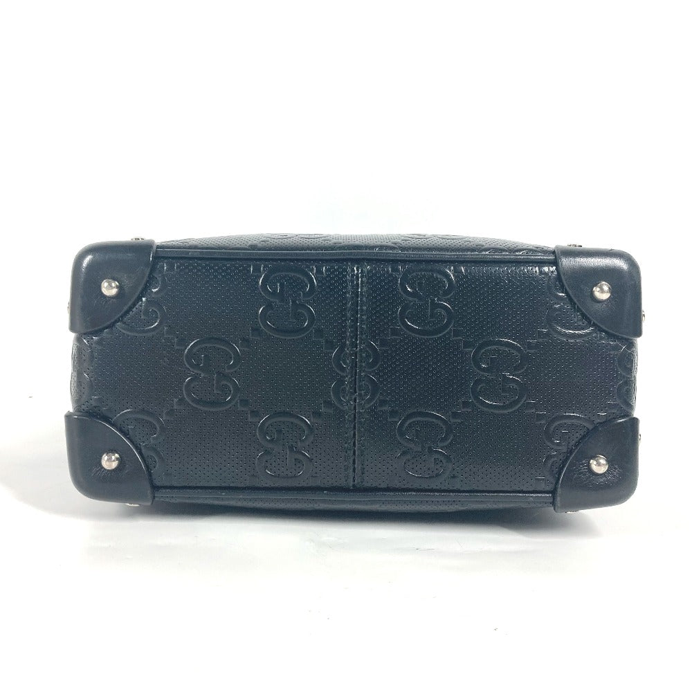 GUCCI Shoulder Bag 626363 leather black Pochette GG embossed logo mens Used