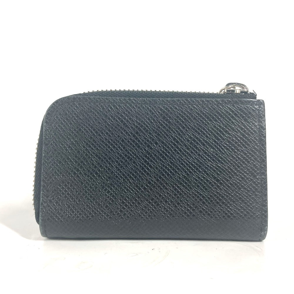 LOUIS VUITTON Coin case M63375 Taiga Leather black Taiga Portemonejour unisex(Unisex) Used