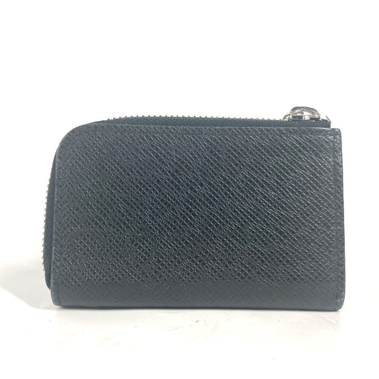 LOUIS VUITTON Coin case M63375 Taiga Leather black Taiga Portemonejour unisex(Unisex) Used