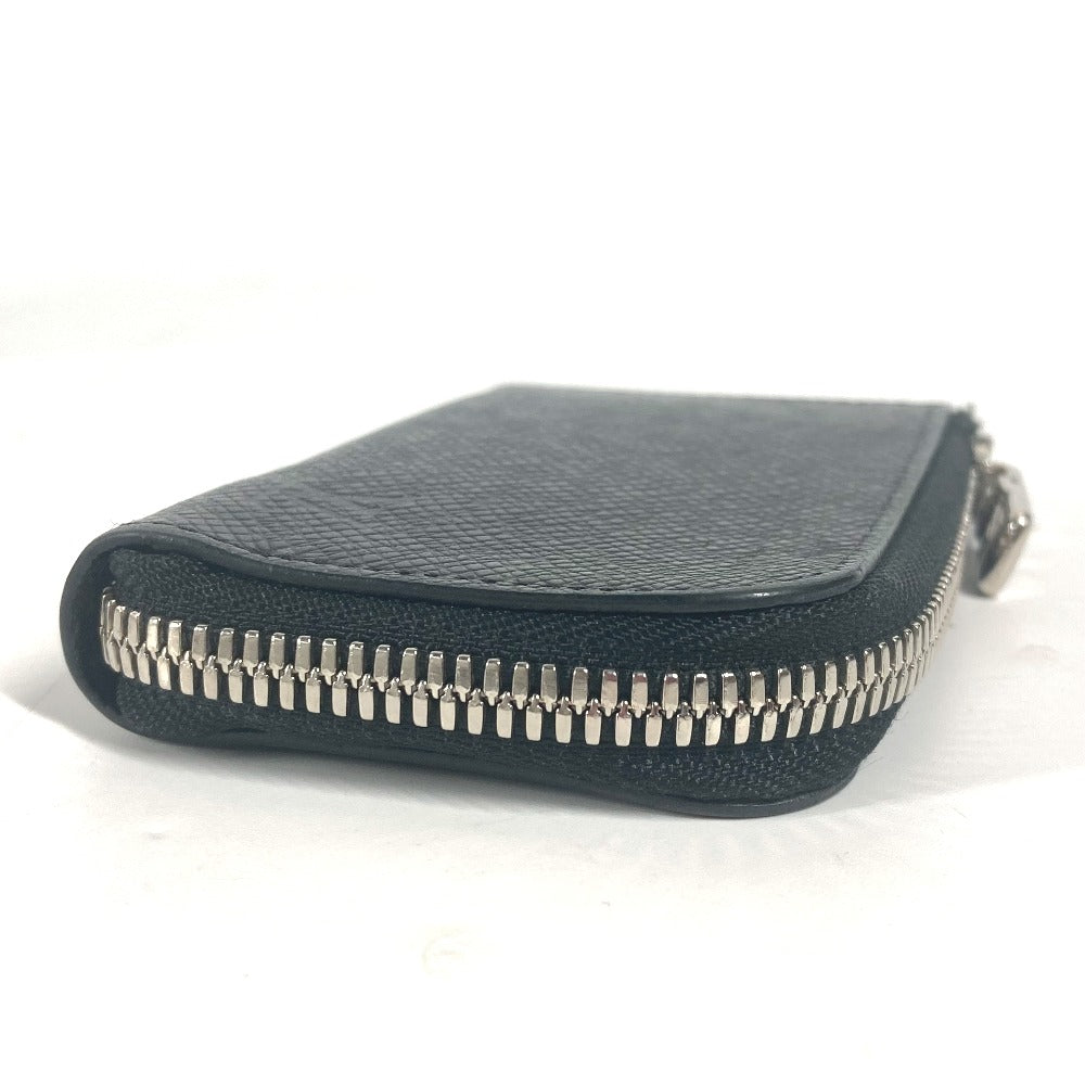LOUIS VUITTON Coin case M63375 Taiga Leather black Taiga Portemonejour unisex(Unisex) Used