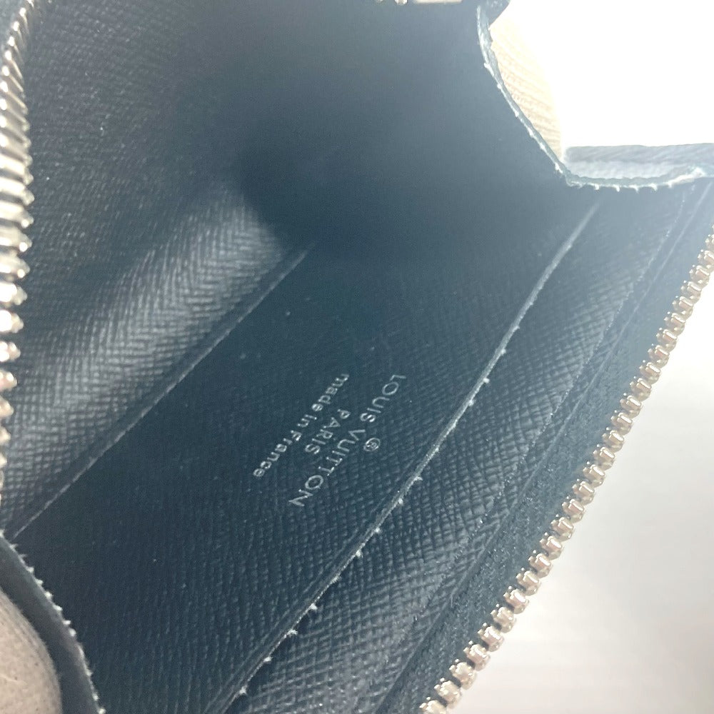 LOUIS VUITTON Coin case M63375 Taiga Leather black Taiga Portemonejour unisex(Unisex) Used