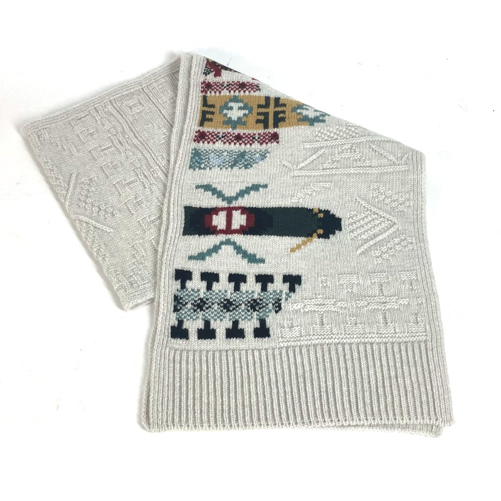 HERMES Scarf Wool, Cashmere Light gray type Autumn/Winter 2023 Collection Couleur en coeur