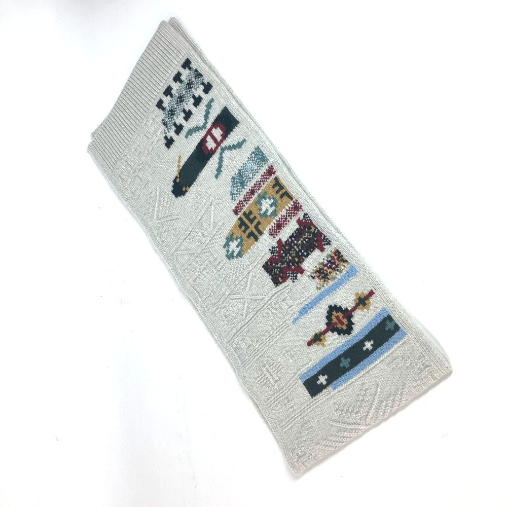 HERMES Scarf Wool, Cashmere Light gray type Autumn/Winter 2023 Collection Couleur en coeur