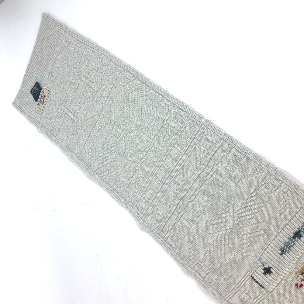 HERMES Scarf Wool, Cashmere Light gray type Autumn/Winter 2023 Collection Couleur en coeur