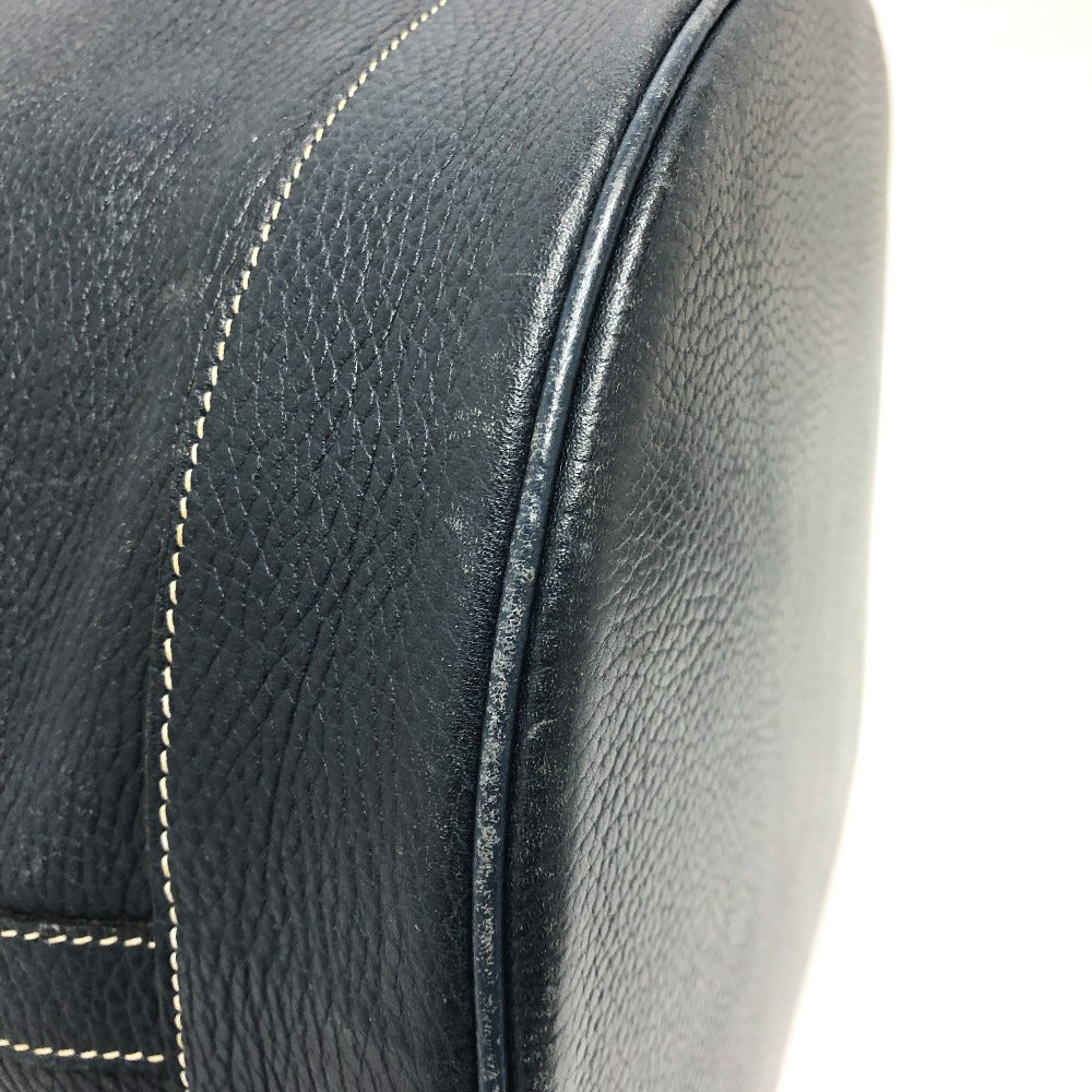 HERMES Shoulder Bag leather Navy purse