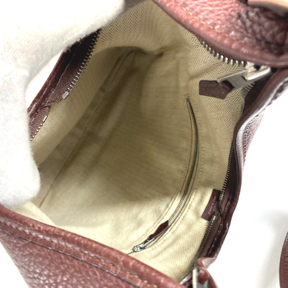HERMES Shoulder Bag leather Dark brown Masai