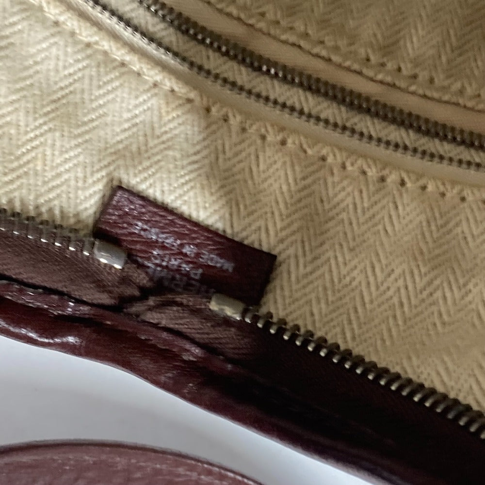 HERMES Shoulder Bag leather Dark brown Masai