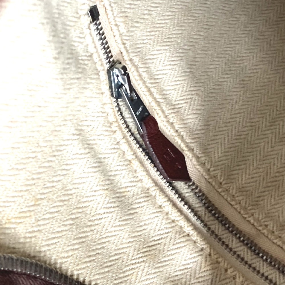 HERMES Shoulder Bag leather Dark brown Masai