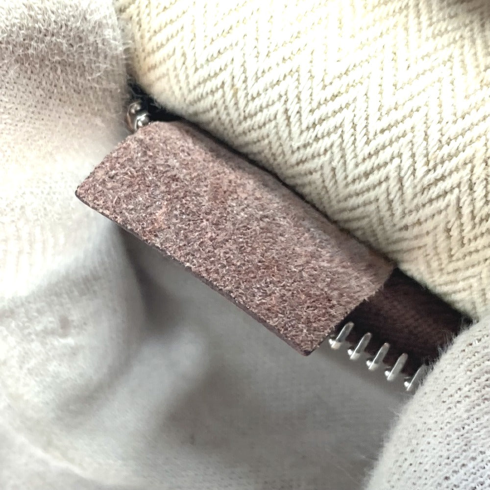 HERMES Shoulder Bag leather Dark brown Masai