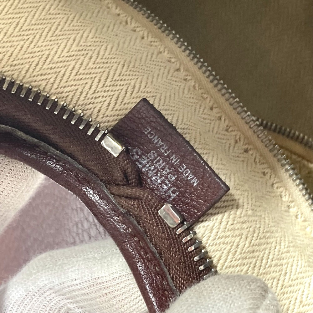 HERMES Shoulder Bag leather Dark brown Masai