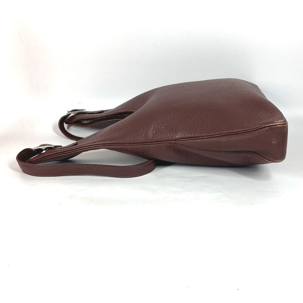 HERMES Shoulder Bag leather Dark brown Masai