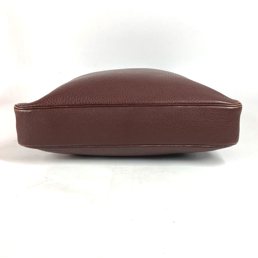 HERMES Shoulder Bag leather Dark brown Masai