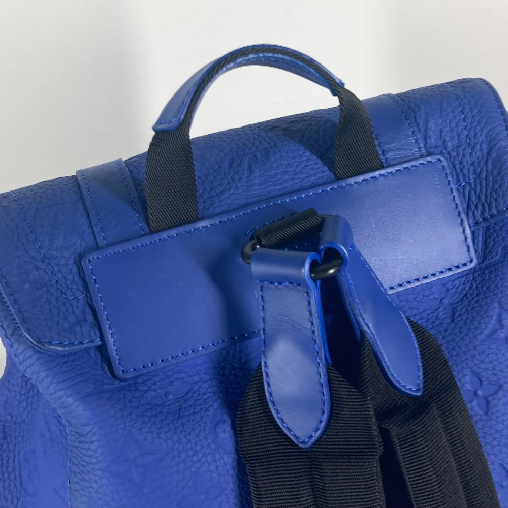 LOUIS VUITTON Backpack M23189 Taurillon Clemence Leather blue Monogram Taurillon Clemence Christopher MM mens Used