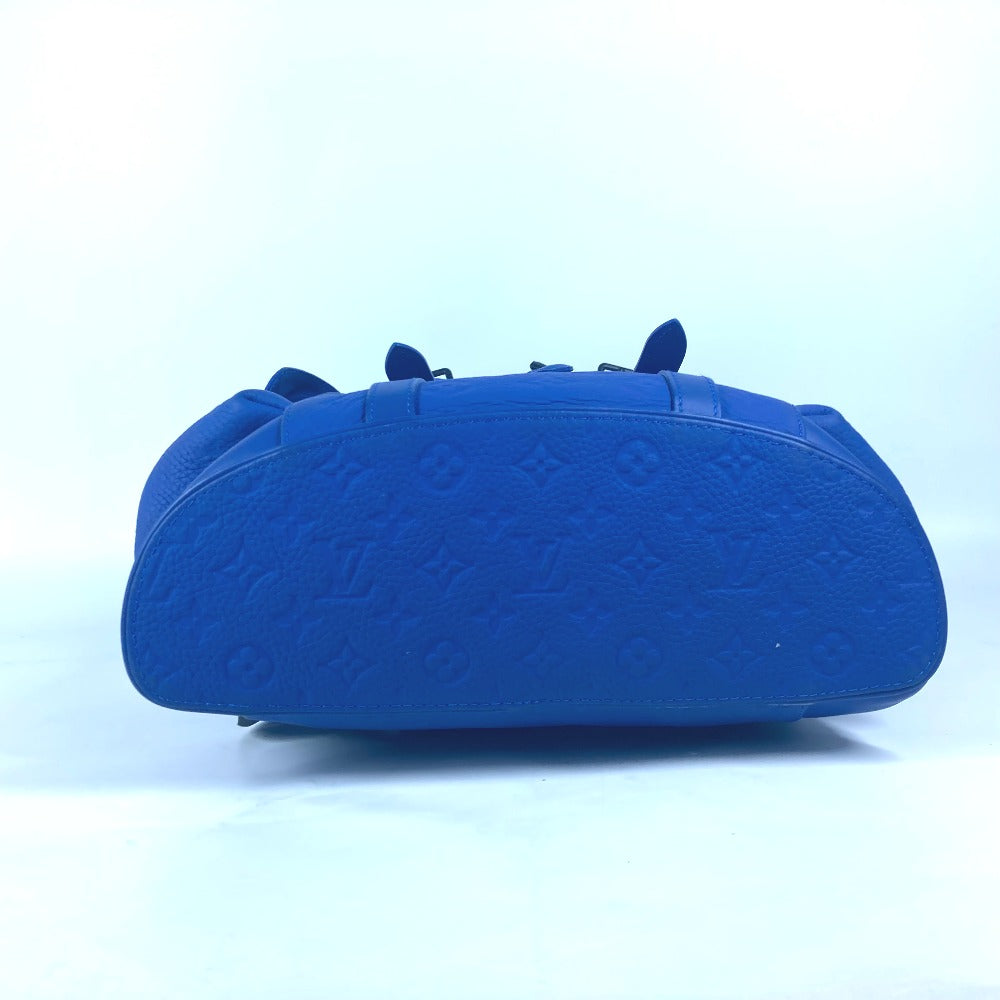 LOUIS VUITTON Backpack M23189 Taurillon Clemence Leather blue Monogram Taurillon Clemence Christopher MM mens Used