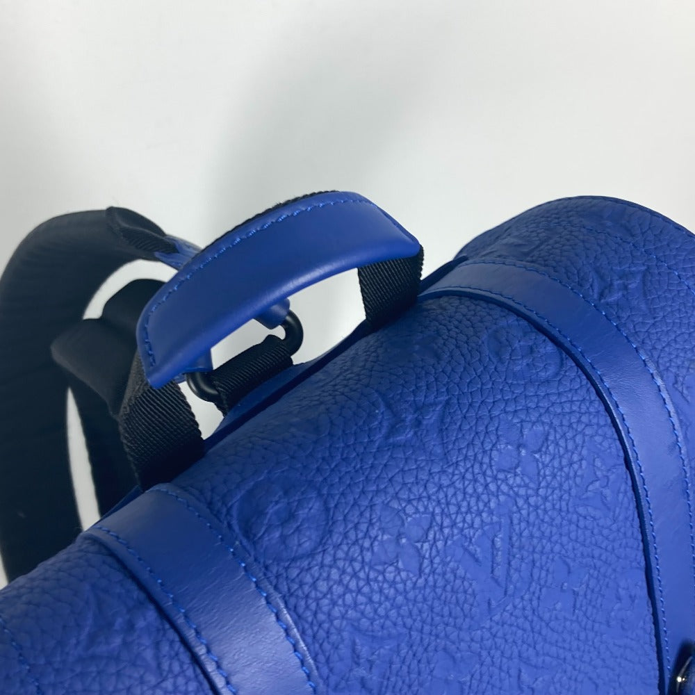 LOUIS VUITTON Backpack M23189 Taurillon Clemence Leather blue Monogram Taurillon Clemence Christopher MM mens Used