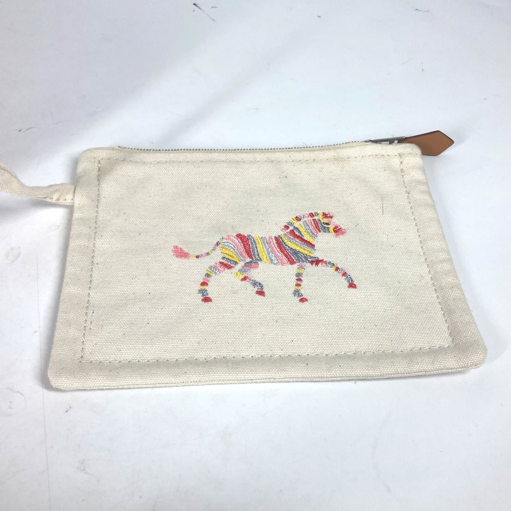 HERMES Handbag canvas pink Horse with pouch Carolama GM