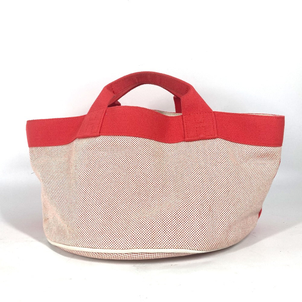HERMES Handbag canvas pink Horse with pouch Carolama GM