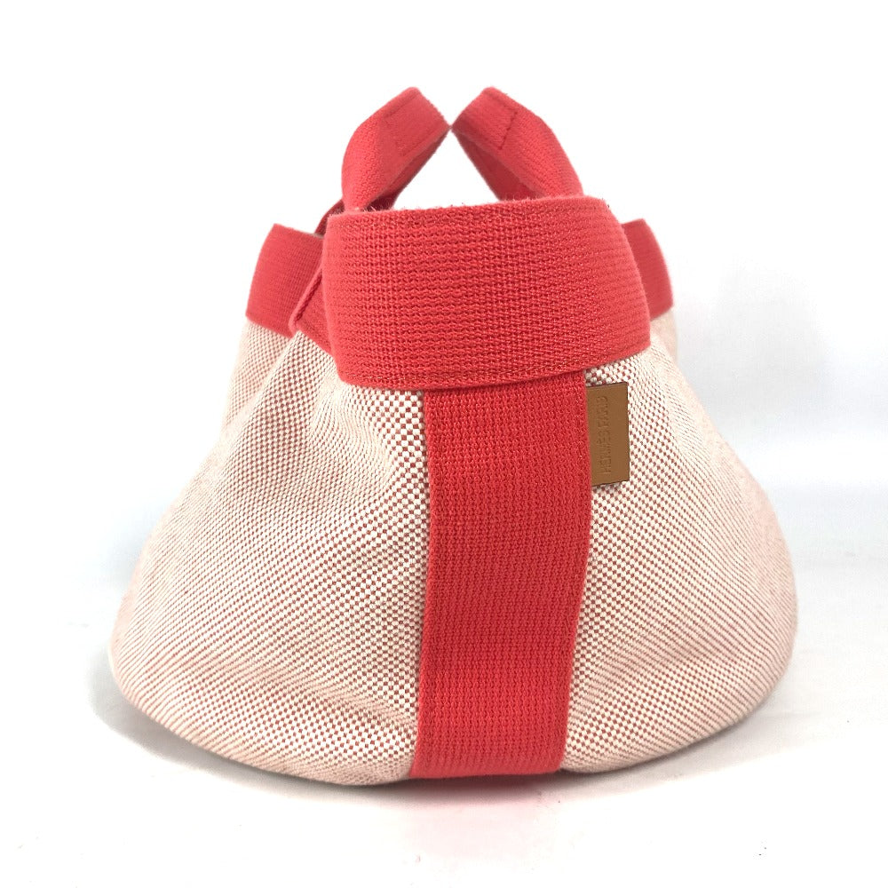 HERMES Handbag canvas pink Horse with pouch Carolama GM