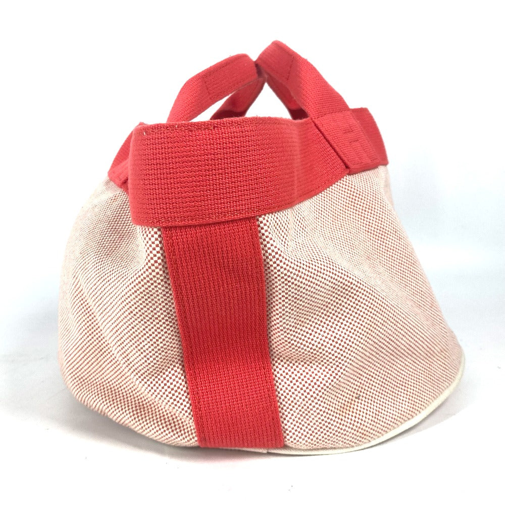 HERMES Handbag canvas pink Horse with pouch Carolama GM