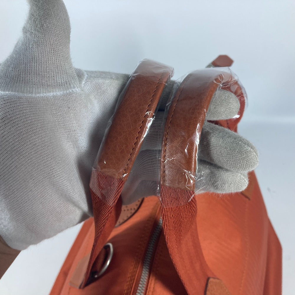 HERMES Boston Duffel bag Towal chevron Orange Sports 2WAY Bag Shoulder Bag Sac de Golf 47