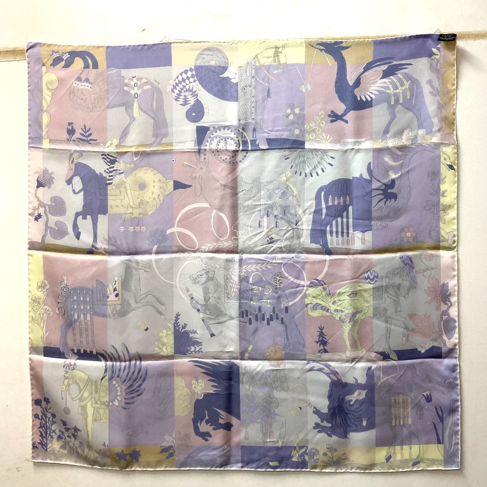 HERMES scarf silk purple Della Cavalleria Favolosa Carre90