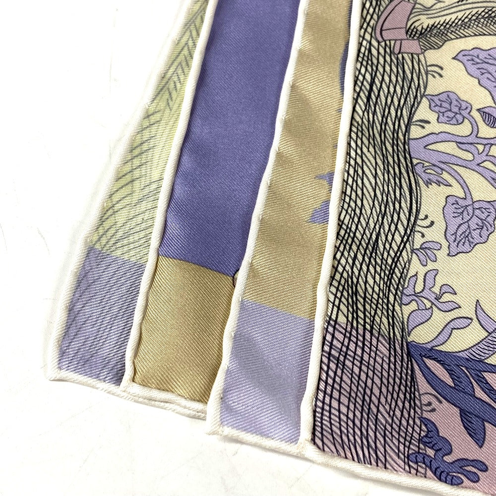 HERMES scarf silk purple Della Cavalleria Favolosa Carre90
