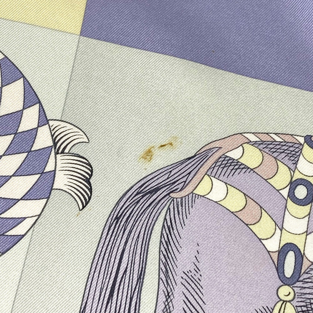 HERMES scarf silk purple Della Cavalleria Favolosa Carre90