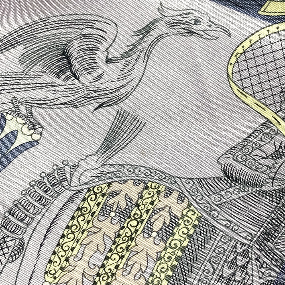 HERMES scarf silk purple Della Cavalleria Favolosa Carre90