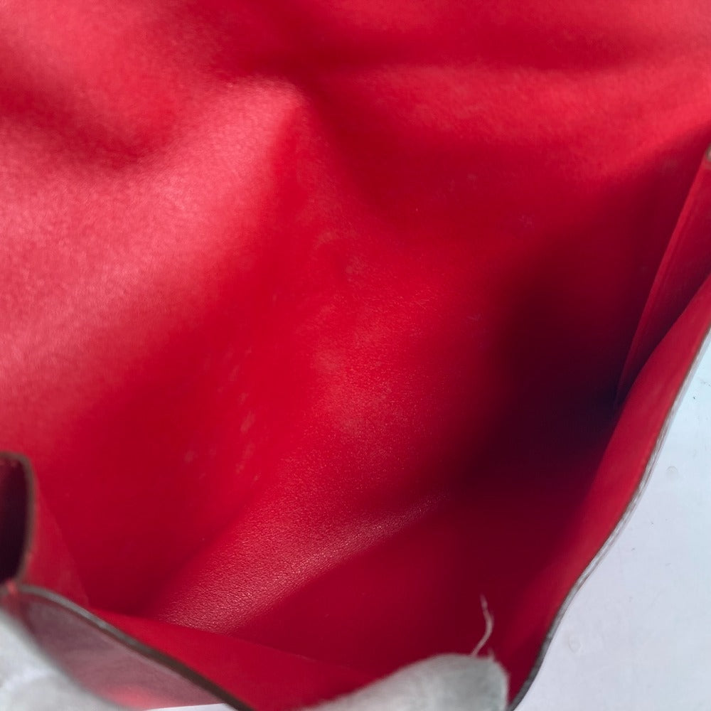 HERMES Clutch bag leather Red vintage logo