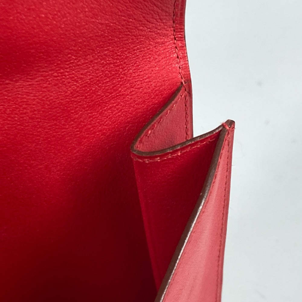 HERMES Clutch bag leather Red vintage logo