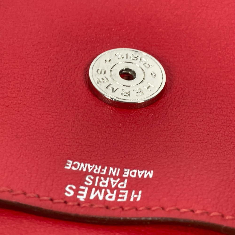 HERMES Clutch bag leather Red vintage logo