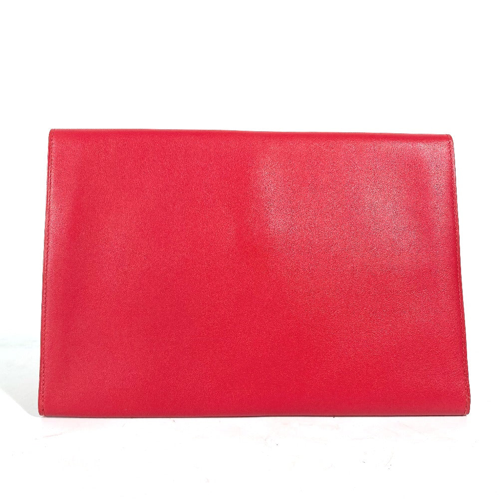 HERMES Clutch bag leather Red vintage logo