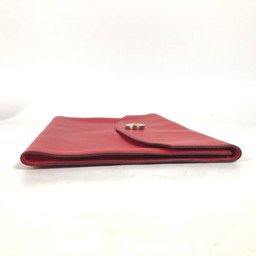 HERMES Clutch bag leather Red vintage logo