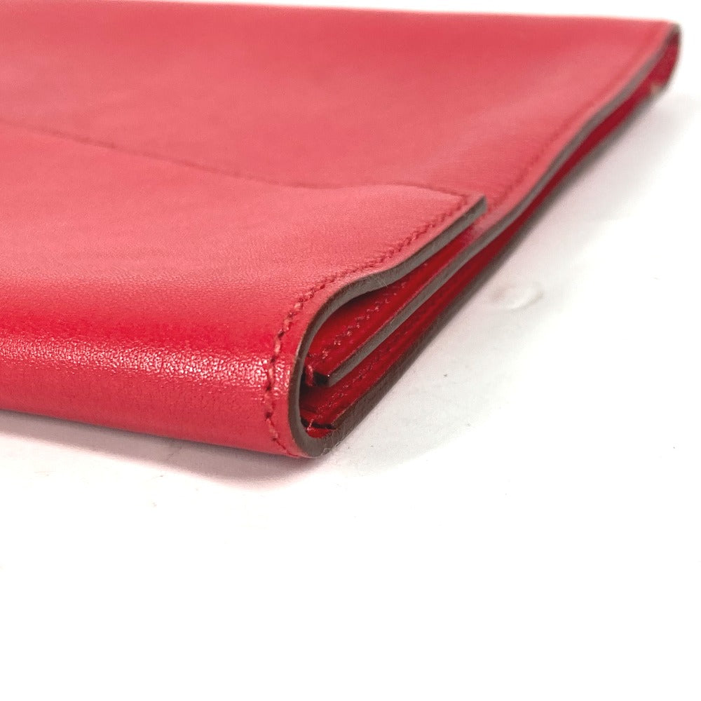 HERMES Clutch bag leather Red vintage logo