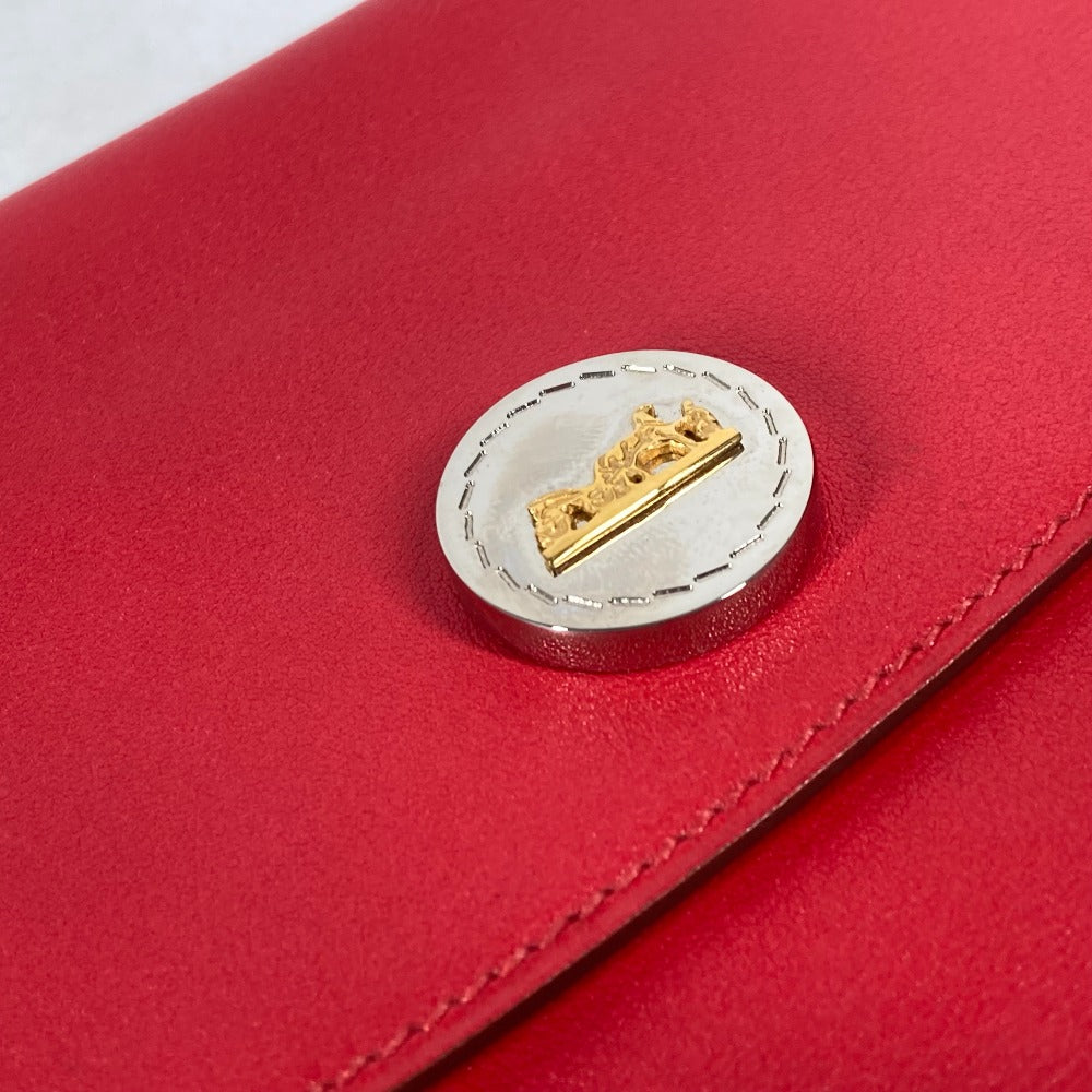 HERMES Clutch bag leather Red vintage logo