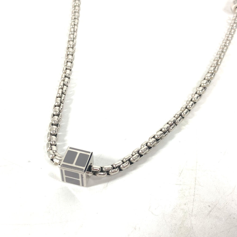 HERMES Necklace Buffalo Horn, Metal Silver Chain Meri Melo Necklace