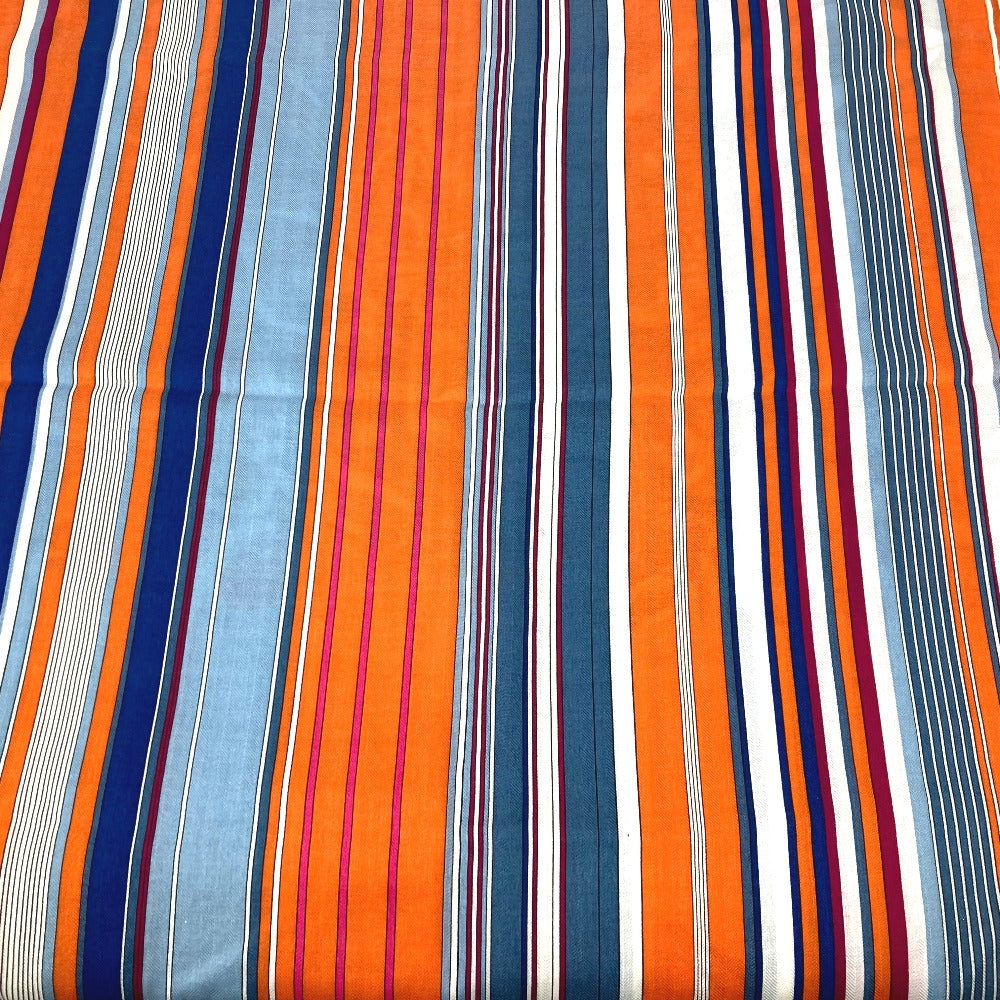 HERMES Scarf Cashmere, Silk Orange fringe shawl stole Rectangle