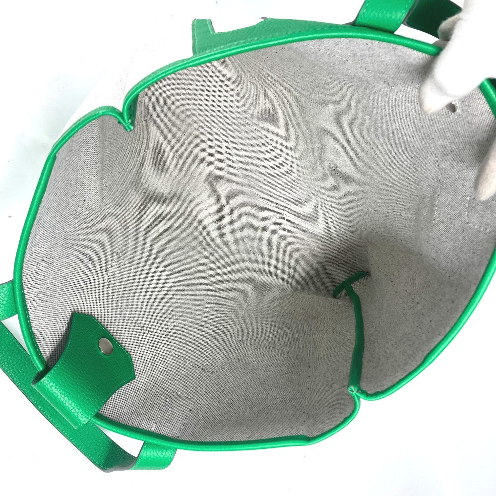 HERMES Tote Bag Toile H, Leather green Shoulder Bag Vertical Petite Hun Monsieur B