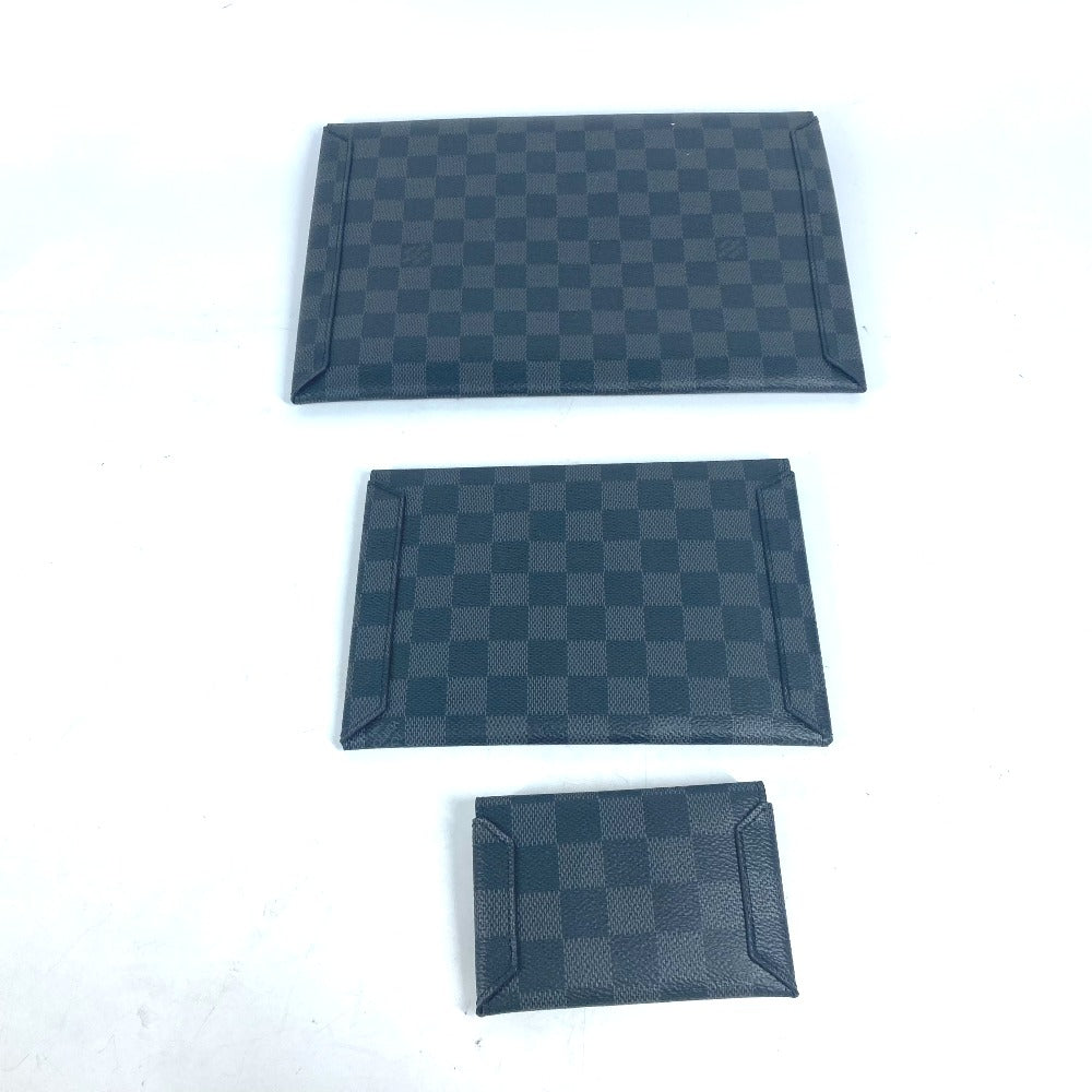 LOUIS VUITTON Clutch bag Damier Grafitto Canvas black Damier Grafitte Alpha triple pouch