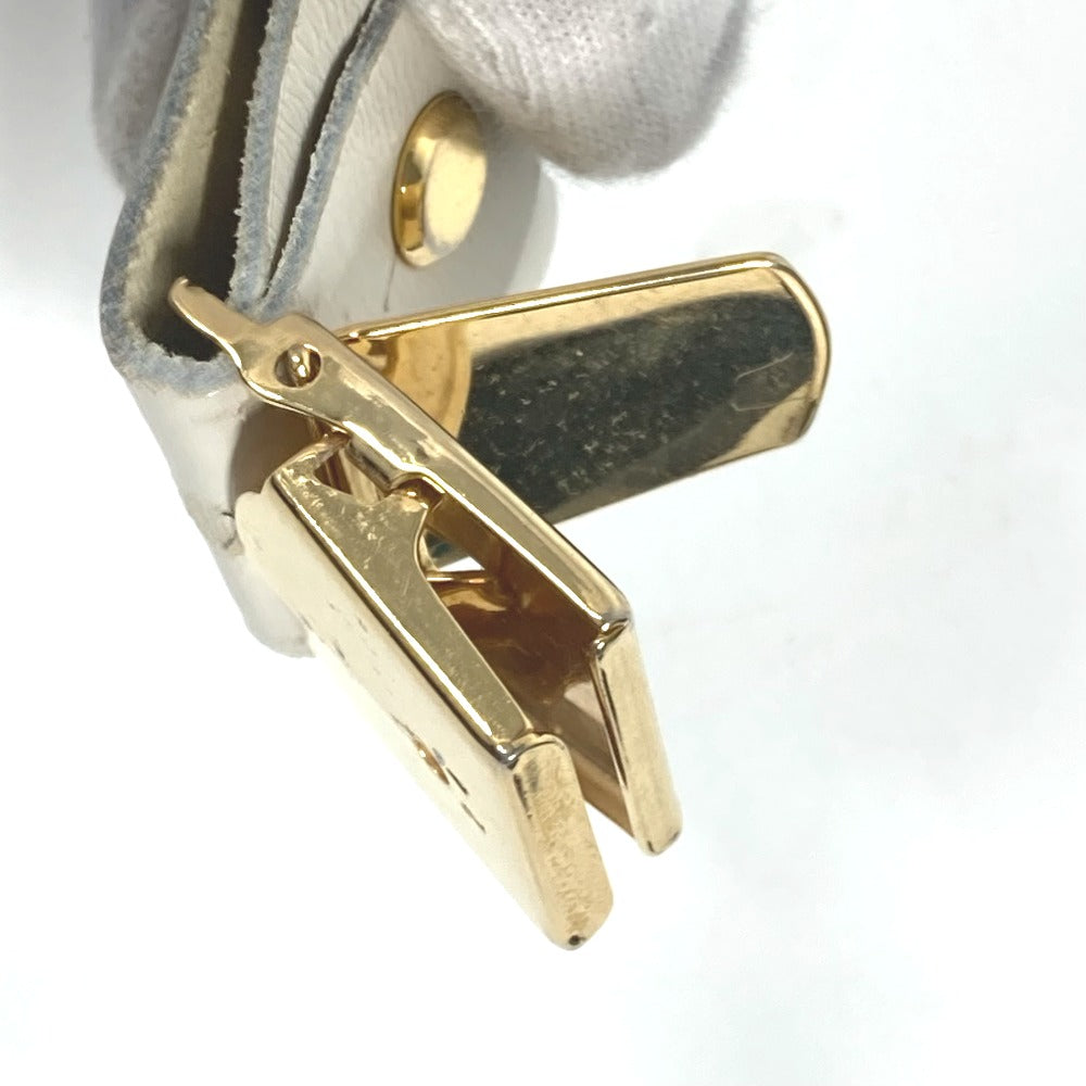 HERMES suspenders silk white vintage Overall handle