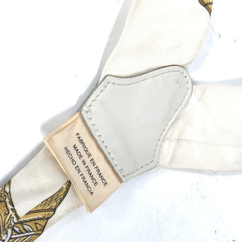 HERMES suspenders silk white vintage Overall handle