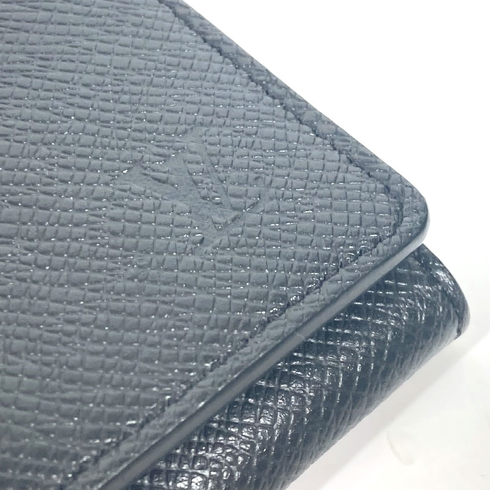 LOUIS VUITTON Card Case M64595 Taiga Leather black Taiga Card Case Envelope Carte de Visite NM