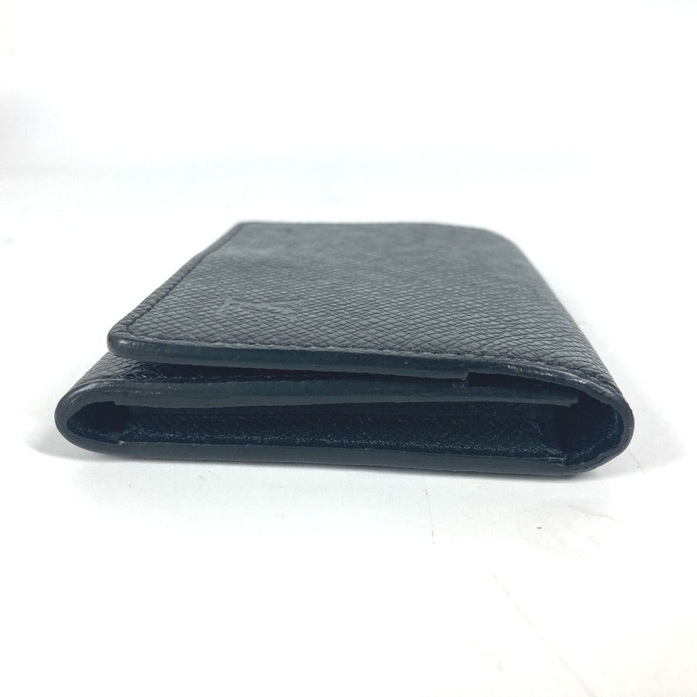 LOUIS VUITTON Card Case M64595 Taiga Leather black Taiga Card Case Envelope Carte de Visite NM