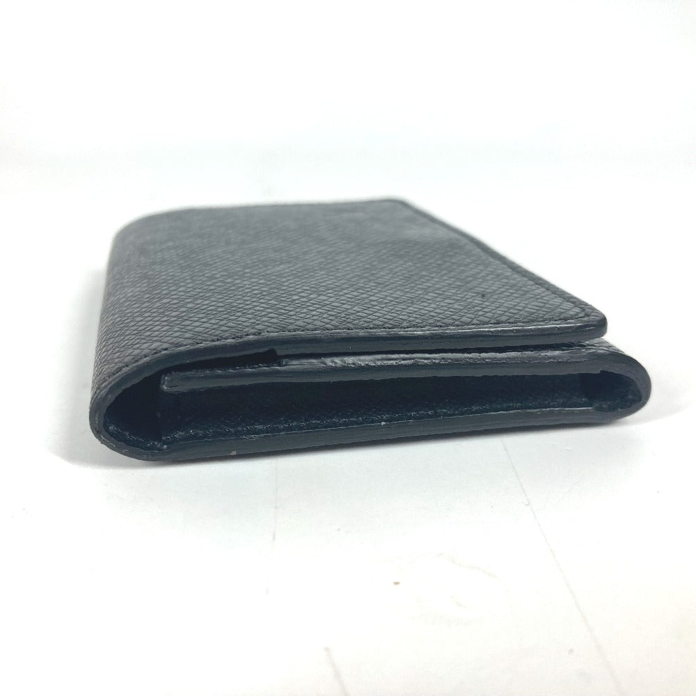 LOUIS VUITTON Card Case M64595 Taiga Leather black Taiga Card Case Envelope Carte de Visite NM