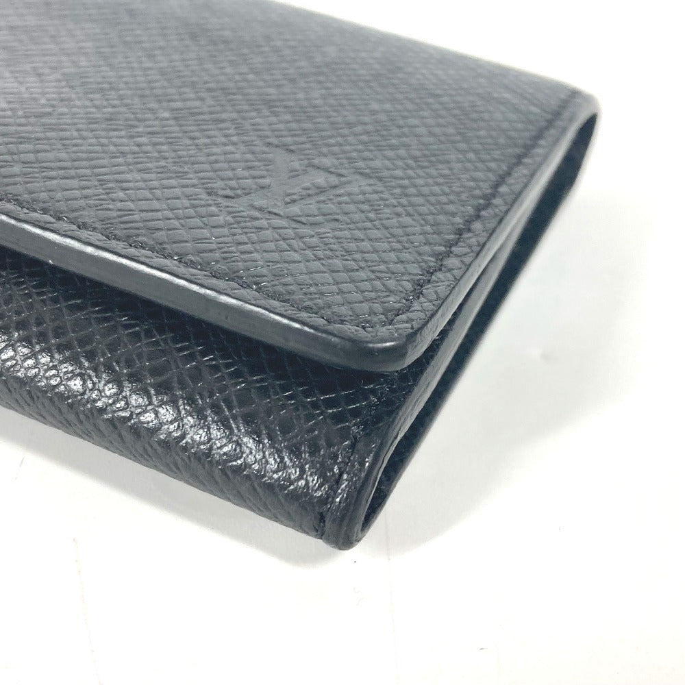LOUIS VUITTON Card Case M64595 Taiga Leather black Taiga Card Case Envelope Carte de Visite NM