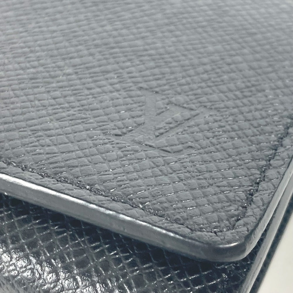 LOUIS VUITTON Card Case M64595 Taiga Leather black Taiga Card Case Envelope Carte de Visite NM