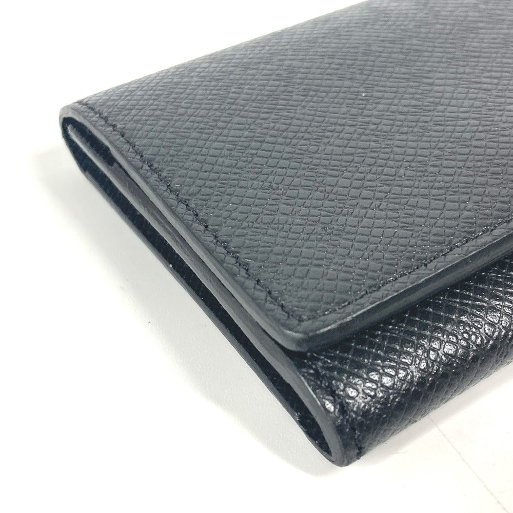 LOUIS VUITTON Card Case M64595 Taiga Leather black Taiga Card Case Envelope Carte de Visite NM